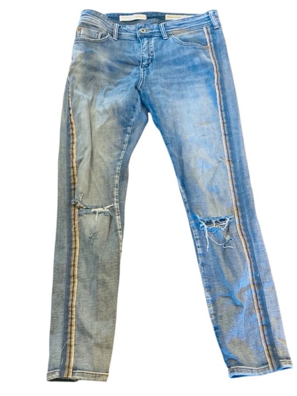 Pilcro Anthropologie Jeans Slim Boyfriend Womens 26 Blue Light Wash Distressed